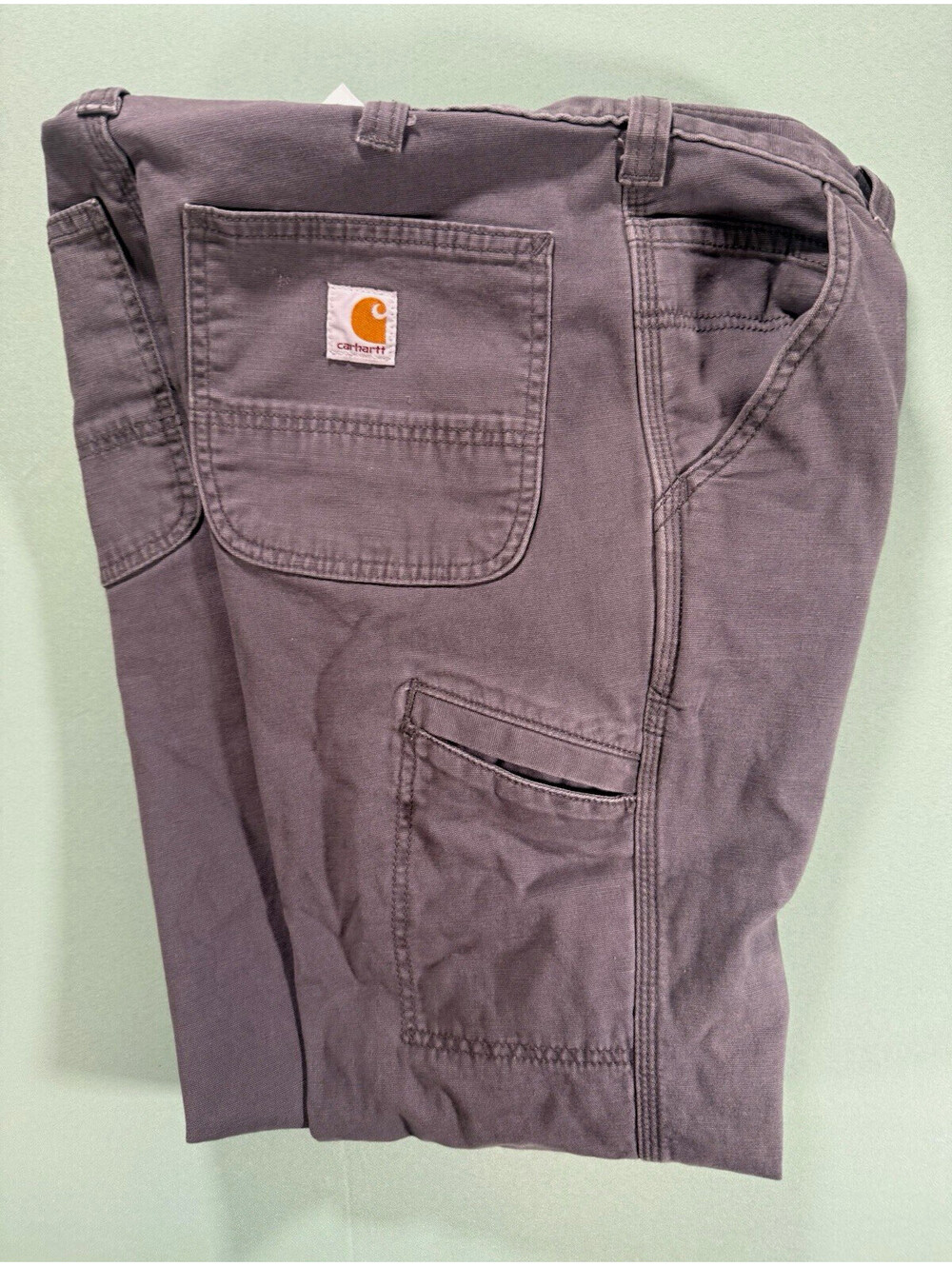 Carhartt Men's Relaxed Fit Gray Canvas Work Pants 32x32 Cotton/Spandex
